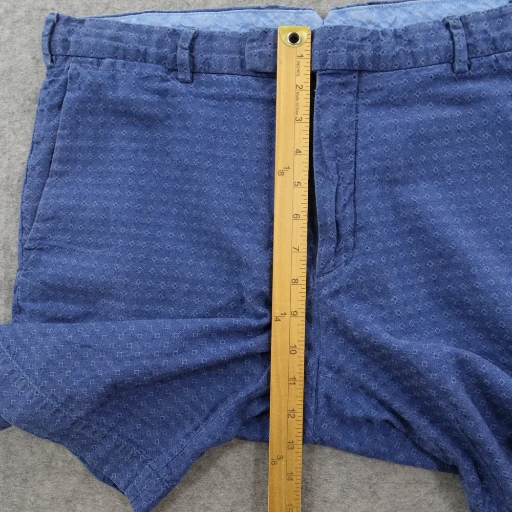 Polo Ralph Lauren Shorts Mens 36 Blue Chino Geometric Pattern Straight Cotton